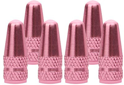 Senzeal 6pcs Presta Aluminum French Style Bicycle Air Tire Valve Caps Dust Covers Pink