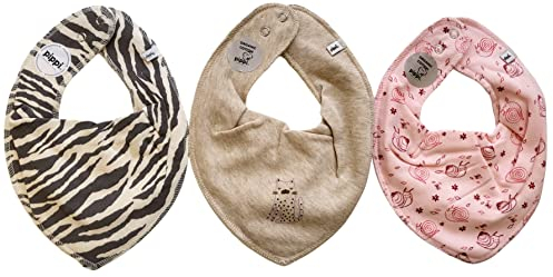 Pippi Baby Halstücher ♡ 3er Pack Dreieckstücher ♡ (Leo + Schnecke)