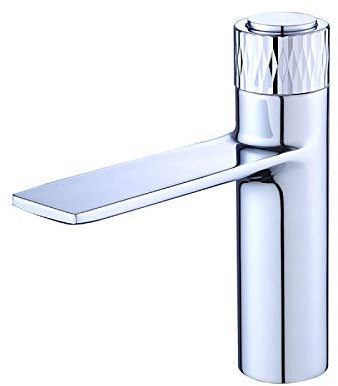 Waschtisch-Mischbatterie Thermostatische Waschtischarmaturen Messing Wasserfall Waschtischarmatur Einhebel Einloch-Waschtisch-Waschtischarmatur Knopfspeicher Konstante Temperatur Wasserhahn,Chrom