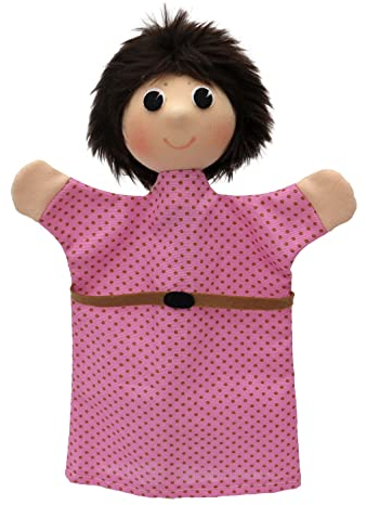 Marionett sagofigur handdocka mor 27 cm, rosa, för barn pojkar flickor spädbarn
