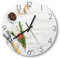 DEQORI Glasuhr | rund Ø 30 cm | Motiv Küchenkräuter und Gewürze | ausgefallene leise Design Uhr aus Glas | Wanduhr für Wohnzimmer & Küche | Moderne Hingucker Uhr für die Wand