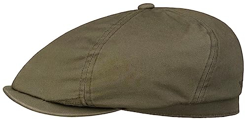 Stetson Cotton Twill Flatcap Gefüttert Baumwolle Atmungsaktiv Unifarben Herren Frühjahr Sommer Oliv M (56-57 cm)