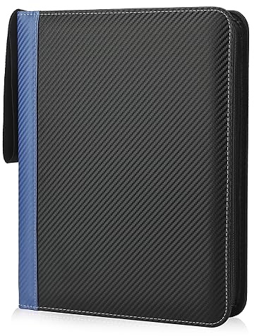 TCGUARD 9 Pockets Trading Card Binder with Sleeves Card Organizer, 900 Double Sided Pocket PU Card Collection Binder, Baseball Binder,for Sports Card, MTG, TCG Yugioh Card (Blue)