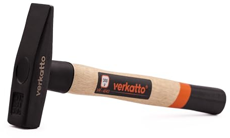 Mivos Martillo de Cerrajero 300 g - Cabeza Forjada y Mango de Madera - Herramienta de Ingeniero para Taller