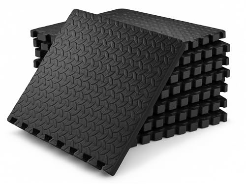 SAKUSEI Interlocking Foam Floor Tiles, 2cm Thick EVA Mats, 60x60cm, Heavy Duty Gym Flooring for Home Gym, Garage, Shed (4)