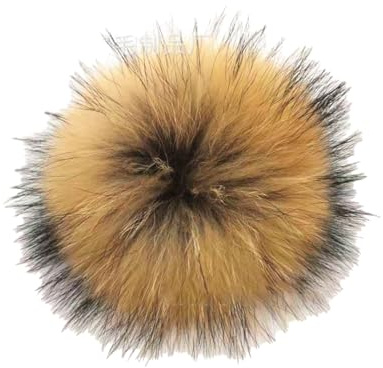 BrightGlow Pompones de piel sintética suaves para manualidades, pomones de pelo natural y esponjosos, pompón para gorras y bolsos