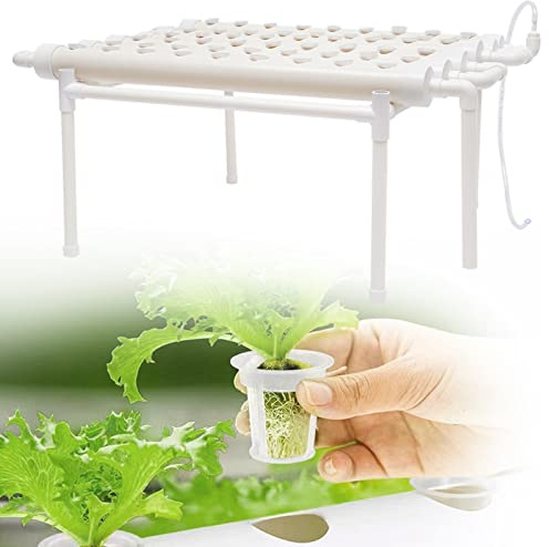 LENDISIY Hydroponics Hydroponics hydroponiskt odlingssystem med 54 växtplatser, jordlösa växtsystem med vattenpump för hydroponiska grönsaker, sallader, blommor, frukt