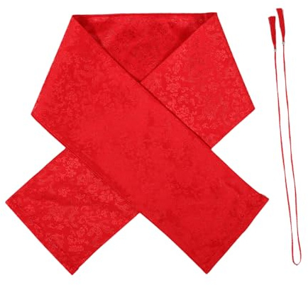 LIOOBO Ceinture Kimono Japonaise Femme Rouge Polyester Mi-large Motif Imprimé Traditionnelle Style Obi Pour Tenue Hanfu Japonaises Cérémonie Et Quotidien