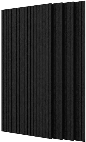 PAG-Mass 4 paneles acústicos, paneles de pared decorativos insonorizados de 120 x 60 pulgadas, grandes paneles autoadhesivos de absorción de sonido para oficina, cine en casa, estudio, color negro