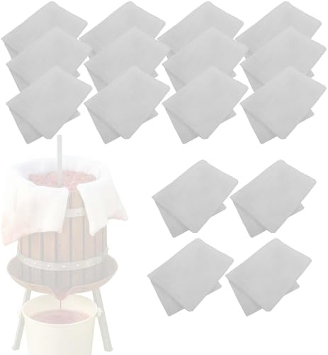 BURI 16 panni per spremiagrumi da 12 l, universali, per spremiagrumi, 42,5 x 47 cm, sacchetto pressato a maglia fine e lavabile, filtro a pressione