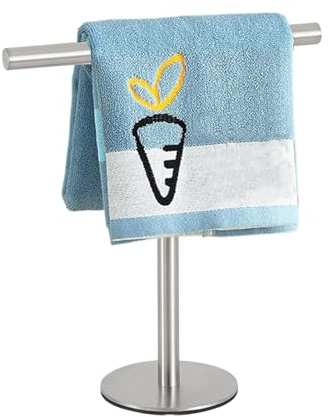 Barra per asciugamani da bagno – Mensola separata per piano di lavoro, supporto per asciugamani in metallo regolabile per cucina e bagno | Portasciugamani da bancone per lavello, lavabo e