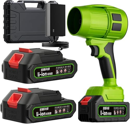 Seese Pro - Soplador Ultraligero Y Potente, Soplador De Hojas InaláMbrico con BateríA,Plumero Turbo InaláMbrico De Alta Potencia, Mini Ventilador De Chorro Seco For CéSped,Patio (#5-Battery * 2)