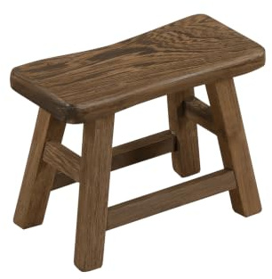 YCSHIPO Rustic Solid Wooden Stool, Small Bench Plant Stand Fishing Stool, Step Small Footstool Suitable for Kitchen Garden Living Room Bathroom(Wooden)