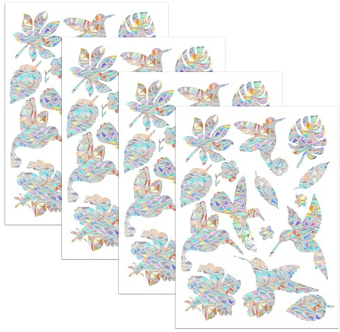 HJZHII 60Pcs Rainbow Anti Collision Window Decals Birds Static Window Cling