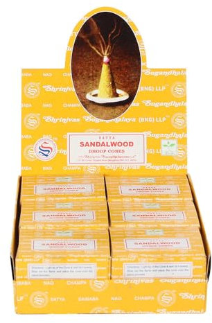 Satya Sandalwood Incense Cones (Pack Of 144) (One Size) (Brown)