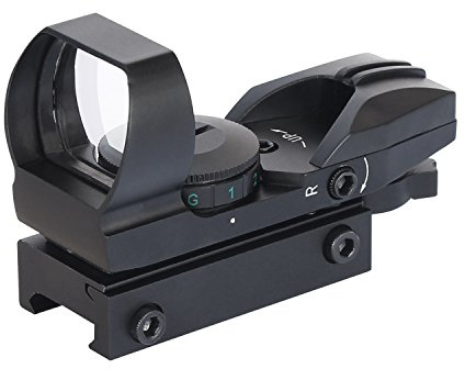 ESSLNB Red Dot Sight Red and Green 4 Reticle 5 Brightness Settings Air Rifle Scope with 20mm/22mm Picatinny Rail Mount Multi-coated Lens Cover For Hunting Airsoft Shooting