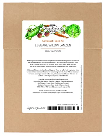Piante selvatiche commestibili - Set di semi con 5 verdure e erbe selvatiche commestibili