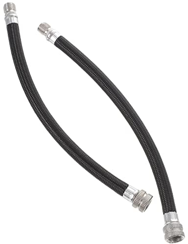 LIOOBO 2 stücke Fahrradpumpe Verlängerungsschlauch Inflator Schlauchkabel für Schrader Ventil (Schwarz)