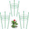 Wiederverwendbare klappbare Gartenpflanzenstütze Metallringe Große Gartengitterblume Edelstahlstütze Klettern Vegtables & Flowers & Fruit Grow Cage Pfähle mit 3 verstellbaren Ringen 45 cm (4 Pack)