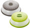 Hwtcjx 2 Pcs Microwave Cover, Plate Covers, Microwave Food Covers, Made of Plastic PP + TPR Material, Foldable, High Temperature Resistant, for Oil and Splash Proof, Drain, Fruit Tray (Green, Gray)