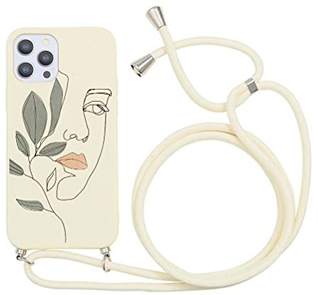 Yoedge Funda con Cuerda para iPhone 12 Mini (5,4) Carcasa de Teléfono con Cadena Cordón Ajustable Ponible Cuello Colgante Correa Silicona Mate AntiChoque Suave TPU para iPhone 12mini, Mujer Hoja