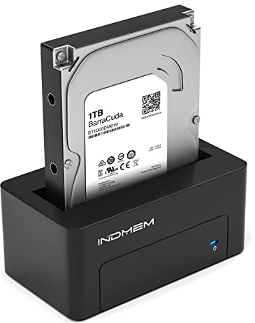 INDMEM SAS to USB 3.0 Adapter, SAS/SATA Hard Drive Reader Enclosure Docking Station for 2.5/3.5 inch HDD SSD with 12V/2A Power Adapter