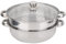 2 Strati Vaporiera in Acciaio Inossidabile, Pentola Con Vetro Coperchio Doppia Steamer Cestino Vapore Impilabile Cuocivapore Cucina piroscafo Premium Caldaia Per Cottura Verdure Carne Pesce Dim Sum