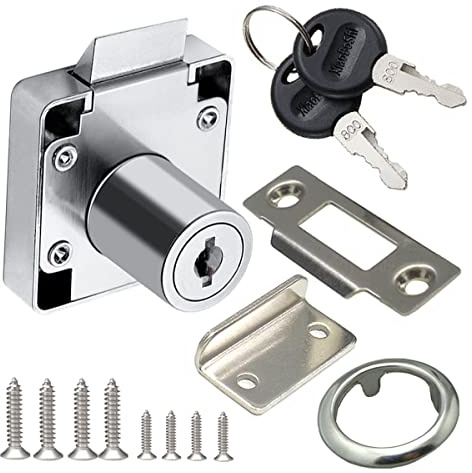 Automatic Lock Tongue Cabinet Drawer Furniture Locker Showcase Lock Drilling Diameter 3/4/19mm for (3/5-/15mm -7/8-/22mm) Door Panel