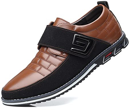 Mocasines de Hombre de Cuero de Primera Calidad Comfort Business Casual Oxford Zapatos de Vestir Zapatos de Moda Zapatillas de Vestir Oficina de Oficina de conducción de Zapatos（Marrón,50 EU