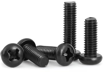 200pièces M2×3mm Vis à tête ronde en acier inoxydable 304 noir, vis à tête plate en zinc noir