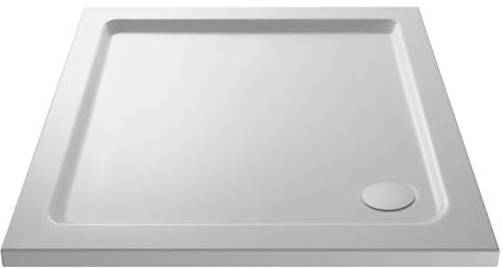 Balterley 900 x 900 mm Square Shower Tray, Slimline White Shower Trays, Durable Stone Resin Base Trays for Bathroom Enclosure Cubicle, Lightweight Square Shape Tray for Wetroom (White)