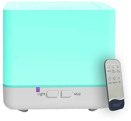 Maiborna Diffusore di olio essenziale 300ml Bianco Umidificatore carino con Cool Mist, Auto Off, 7 colori notte lignts 3 in 1 diffusore di aromi portatile per camera da letto/ufficio/casa +YK