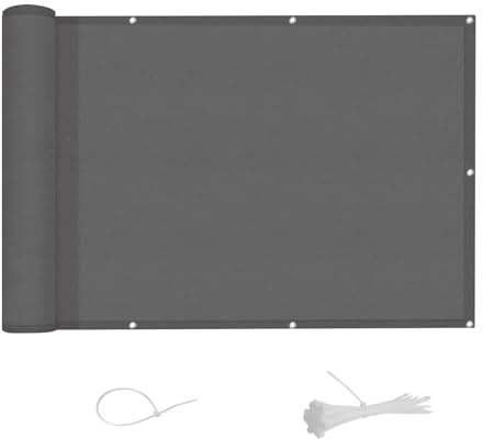 LOVE STORY Pantalla de Privacidad para Balcón 85x800cm,Impermeable Tela PES,Toldo con Ojales, Protección UV, Ideal para Jardín, Piscina y Barandillas,Antracita Oscuro