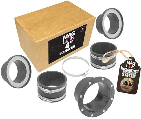 Fulton Woodworking Tools 4 MagLink Starter Kit, Magnetic Dust Collection Quick Connect Fittings for Dust Collectors, Quickly Move Hose Between Machines