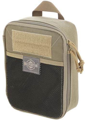 MAXPEDITION Padded Beefy Pocket Organizer (6” x 2.5” x 8”) EDC Pouch, Tactical Tool Pouch for Organization, MOLLE Accessories for Everyday Carry (Khaki) 0267K