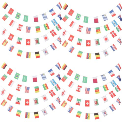Warmhm 4 Saiten Wm-string-flagge Flaggen Der Welt Party Dekorative Banner Länderflaggen Länder Ammer Internationale Wimpelketten Banner Mit Internationaler Fußballflagge Polyester
