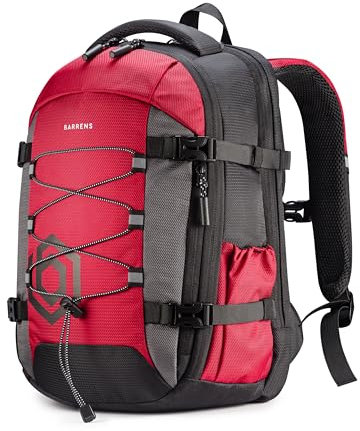 BARRENS Handgepäck Rucksack 40x30x20 cm Reiserucksack Flugzeug Damen Herren Travel Backpack mit Laptopfach 14 Zoll Cabin Bag für Wizzair und Business Reisen (Rot 23L)