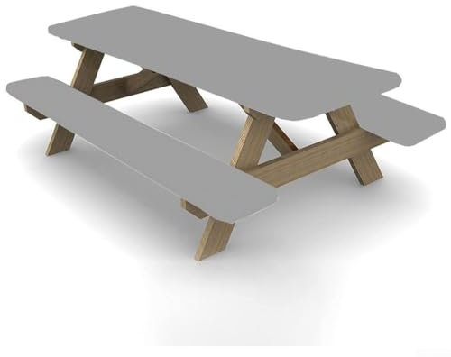 RemixAst Copertura per tavolo e sedie dal design estetico realizzata in tessuto Oxford 190T210D impermeabile (grigio 210D, 244 x 72 cm)