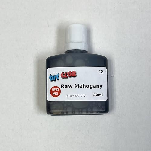 Water-Based Wood Dye, Wood Stain 500ml, 1000ml. Eco-Friendly, Non-Toxic, DIY Interior Projects, Quick Dry, Furniture.Black, Red, Green, Blue, Pine, Oak, Brown, Mahogan, (RAW Mahogany, 30ml Tester)