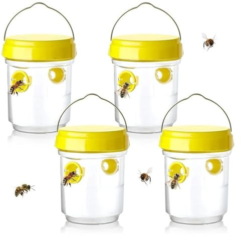 LoJax Ensemble de pièges à guêpes 4 pièces, piège à frelons géants asiatiques, piège à guêpes Amovible et réutilisable