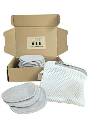 Dischetti struccanti, lavabili, in bambù, 20 unita’ Riutilizzabili,Rimozione Trucco,Per Tutti i Tipi di Pelle,Pulizia Viso Scrub, Spugnette Make Up,Fibra Naturale, Sacchetto a rete per lavarli