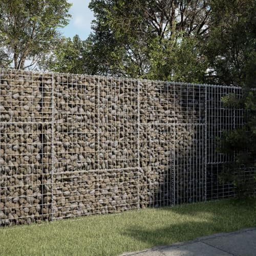 HaoChrymec Gabbione Metallico con Coperchio, Struttura in Ferro Zincato per Contenimento Pietre, Design Modulare per Giardino e Paesaggistica, 200 x 50 x 150 cm