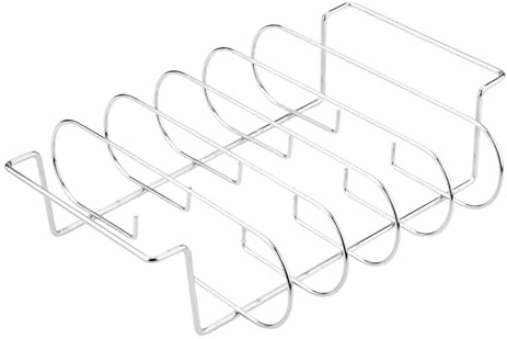 Mihauuke Supporto Per Costine Da Griglia - Griglia in acciaio al carbonio,Lavabile in lavastoviglie portabistecche, accessorio barbecue per arrostire, riposare, cuocere, preparazione, uso esterno e