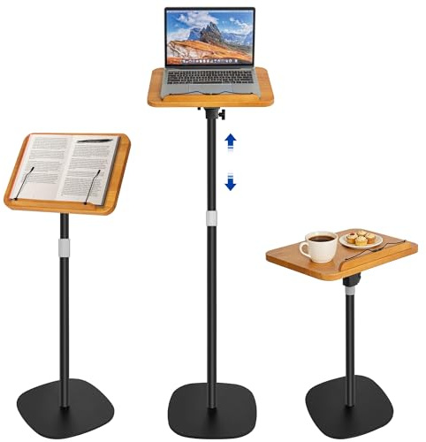 OUUTMEE Support de Lecture Réglable en Hauteur, Support Pliable pour Ordinateur Portable, Bureau Portable pour Tablette, Livres, Ordinateurs Portables (Noir, 26.5 x 39 x 170 centimètres)