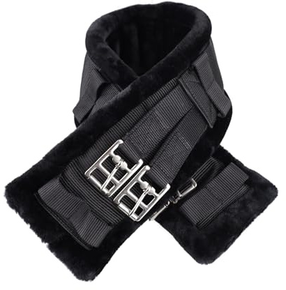 USG Sottopancia Corto in Nylon con Imbottitura in Pelliccia Sintetica, Nero/Nero, 45 cm