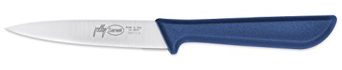 Sanelli 335711.N Jolly Line - Coltello da cucina con bordo micro-Serrato, colore: nero, lunghezza: 11 cm