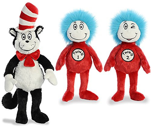 Aurora Plush Bundle of 3, 20 Cat in the Hat, and 12 Thing 1 & 12 Thing 2