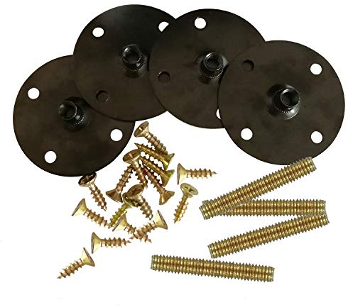 Btibpse Furniture Legs Attachment Plates with Hanger Bolts Screws Adapters for Furniture Sofas Couches Seats