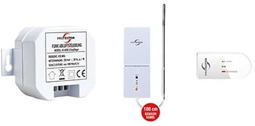 Protector Einbau-Funk-Abluftsteuerung AS-6030.3 mit Thermo-Sensor und Fenster-Sender/Abluftsteuerung/Fensterschalter Wireless/Sensorschalter/Funksteuerung