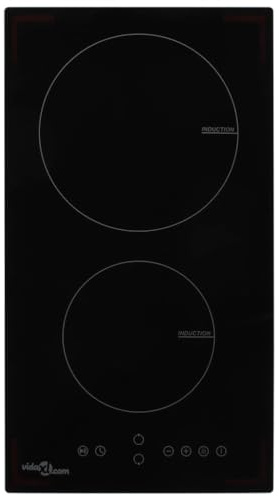 vidaXL Plaque de Cuisson à Induction 2 Brûleurs Contrôle Tactile Table de Cuisson à Induction Plaque Electrique Chauffante Automatique Cuisine Maison 3500W